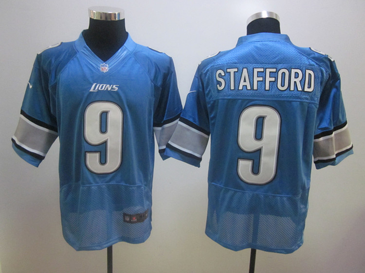 Detroit Lions 9 Stafford Nike NFL Elite Jersey Blue